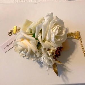 Wrist Corsages - White & Beige